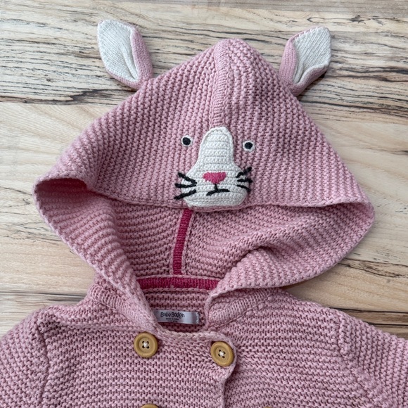 Baby Boden set of 2 Pink and Gray Animal Hooded Cardigans 18-24 - Picture 9 of 9